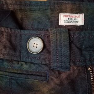 Free People plaid wide leg/bell-bottom tousers